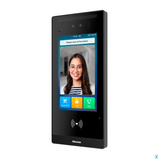 Videocitofono IP 2 MP con controllo accessi, riconoscimento facciale, scheda, QR e PIN - Akuvox