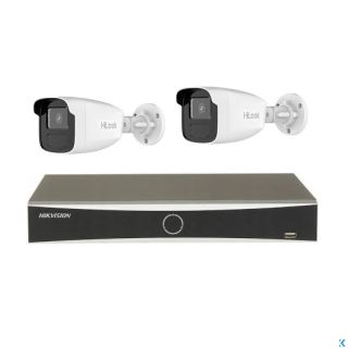 Kit Videosorveglianza 8 MP composto da 2 telecamere 8 MP, 1 NVR 4 canali - HikVision