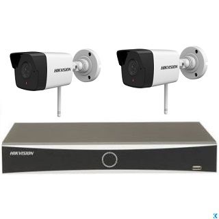 Kit Wi-Fi 2 MP composto da 2 telecamere, 1 NVR 4 canali - HikVision