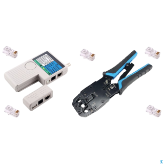 FDT-TVCC Offerta fai da te -Crimpatrice per connettori+tester cavi+connettori Rj45