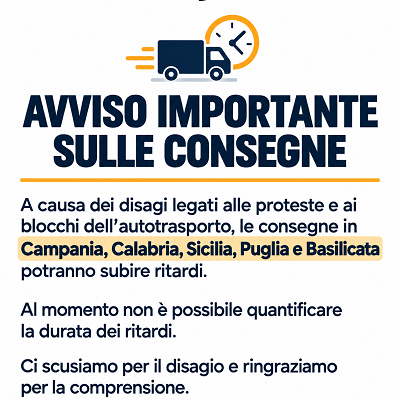 Avviso ritardi nelle consegne